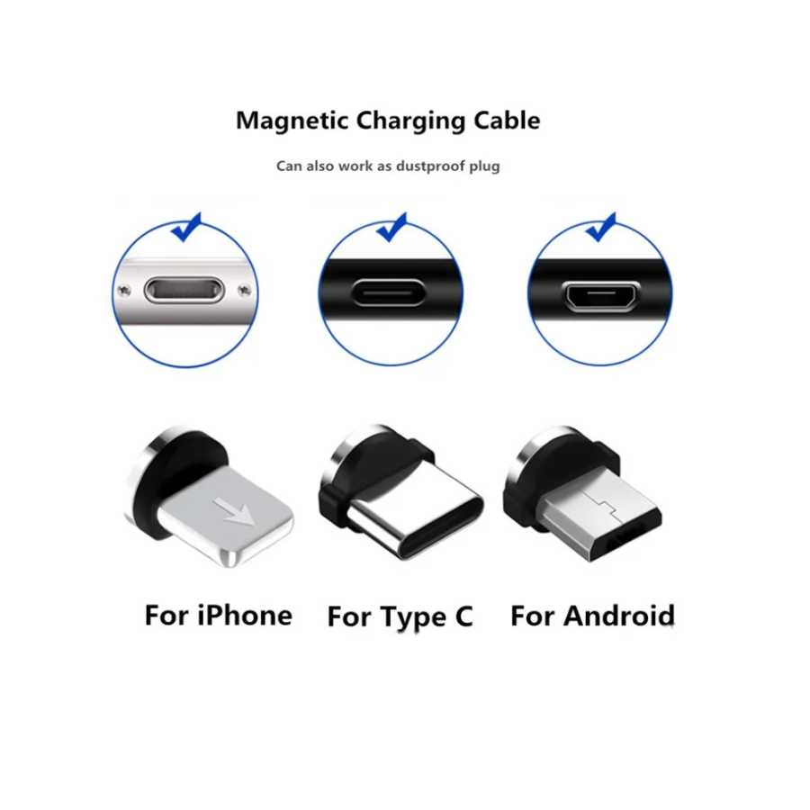 Фотография №3 товара Магнитный USB-кабель для зарядки с разъемом Pogo Pin, USB Type-C,