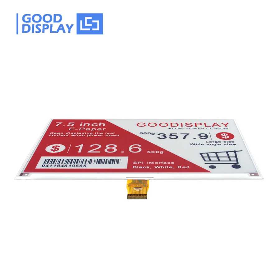 Фотография №1 товара 7,5-дюймовый E-Ink дисплей с модулем ESP32, GDEY075Z08 с демонстрационным комплектом