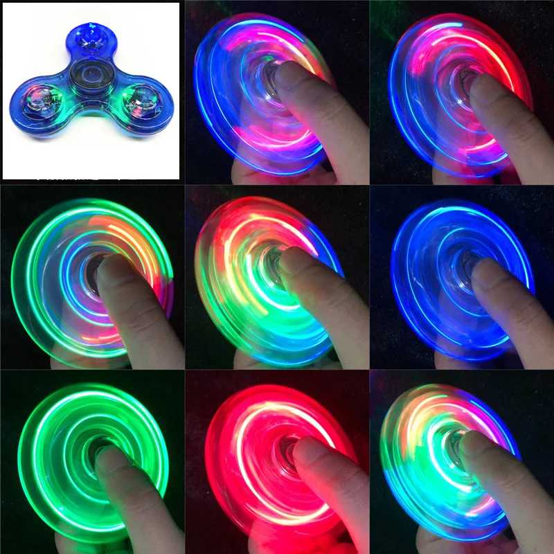 Фотография №5 товара Светящийся LED спиннер-фиджет с кристаллами, светящийся в темноте, EDC игрушка