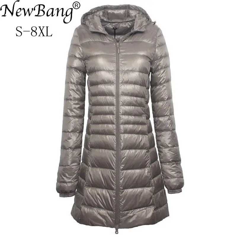 Пуховик женский длинный, с капюшоном, большого размера, 7XL, 8XL Пуховики