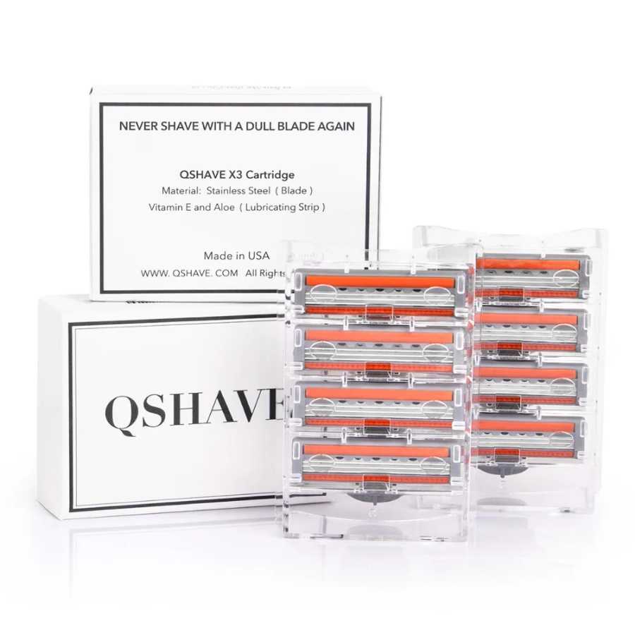 Фотография №5 товара Картриджи для бритвы QShave Orange Series, 3 лезвия, 4 картриджа,