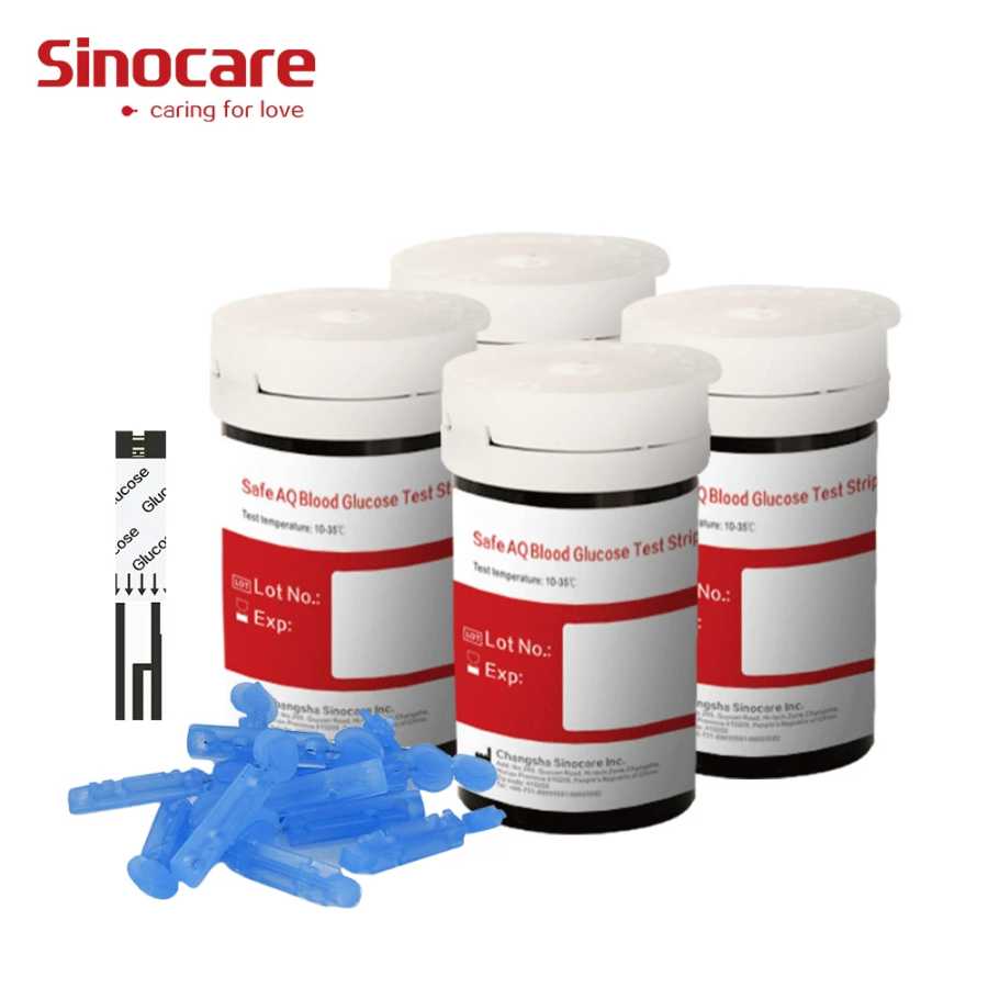 50/100/200/300/400 шт. Sinocare AQ Smart и AQ голосовые тест-полоски для измерения уровня глюкозы в крови и ланцеты для тестера диабета Забота о здоровье