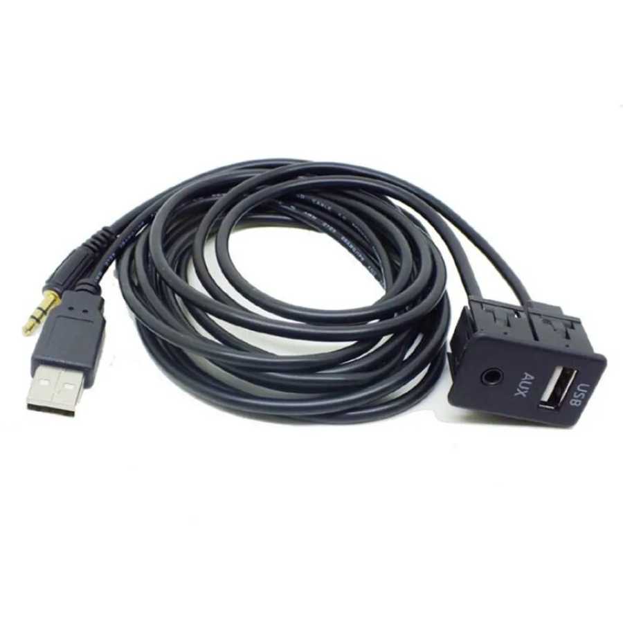 Автомобильный AUX USB-адаптер для скрытого монтажа на приборной панели, подходит для Toyota Avensis RAV4 Auris Corolla Venza Yaris Автоэлектроника