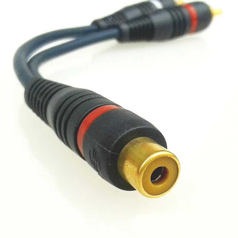 Фотография №3 товара 2 RCA штекер-1 RCA разъем аудио сплиттер кабель аудио преобразователь