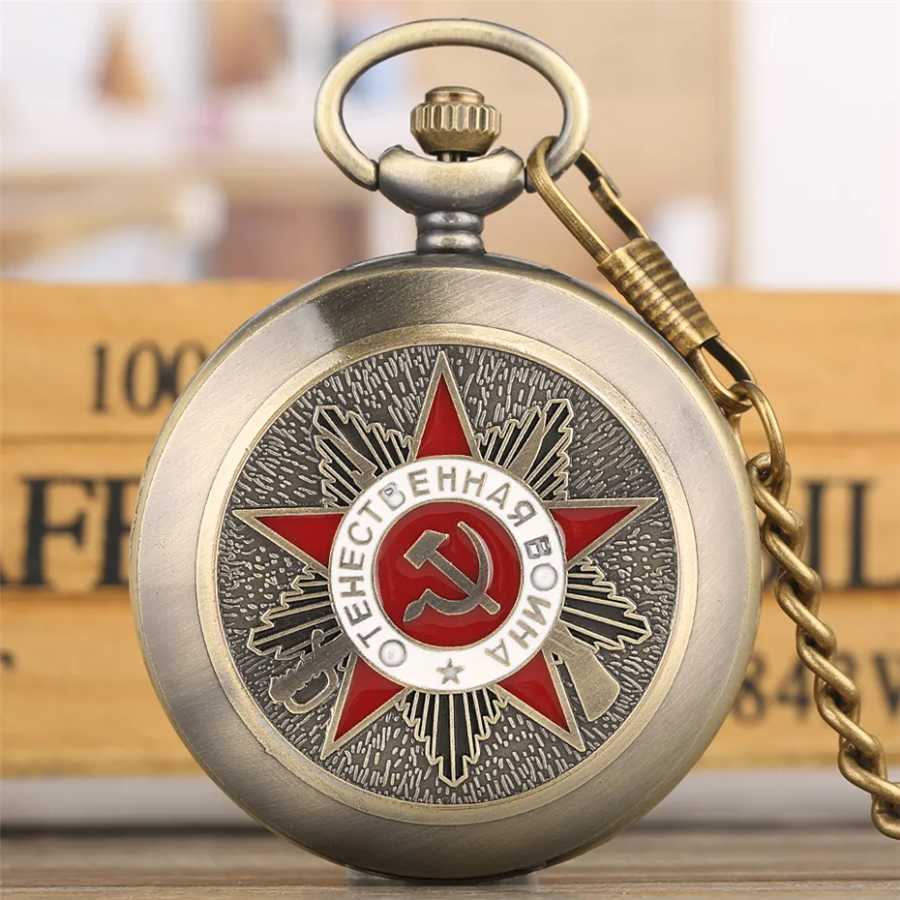 Фотография №4 товара Бронзовые часы 1941-1945 с коммунистическим молотом и серпом в стиле