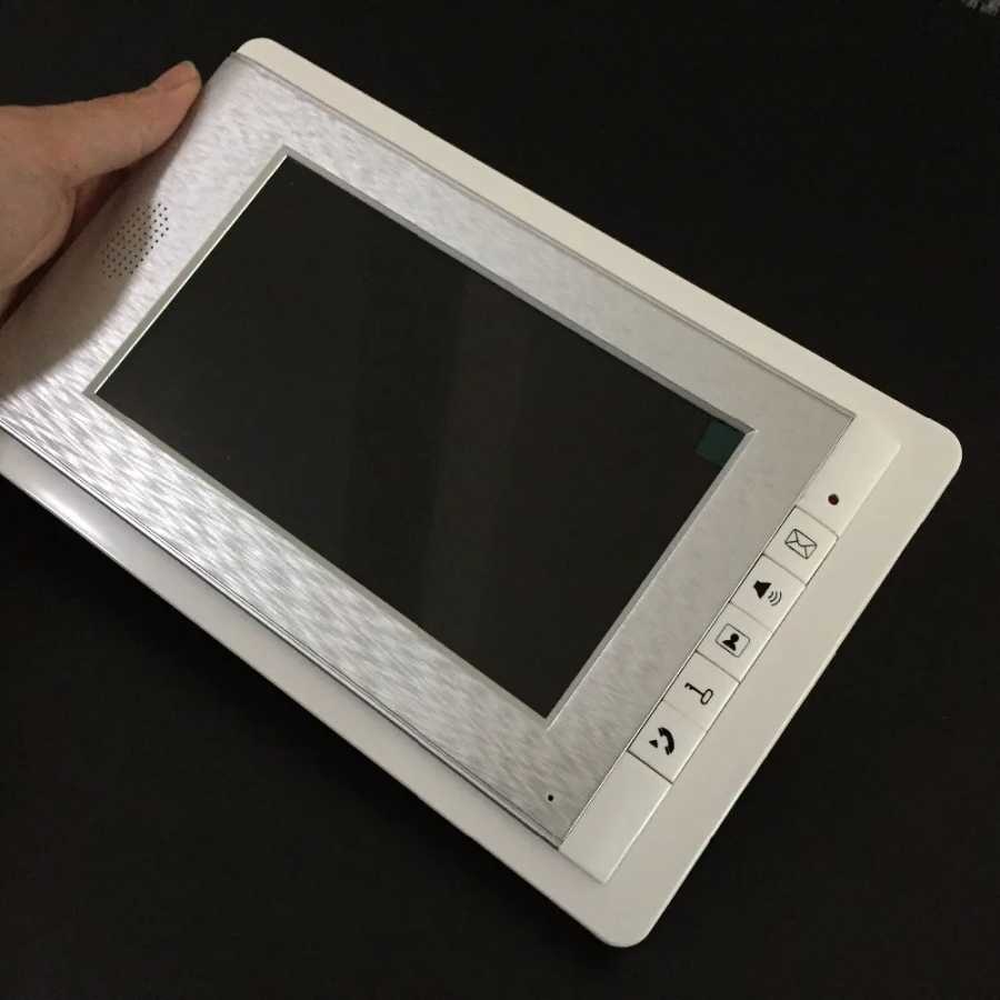 Видеодомофон с 7-дюймовым TFT LCD-экраном 1V2, проводной, с функцией громкой связи и видеосвязи, в комплекте с блоком питания постоянного тока Доступ к автоматизации здания
