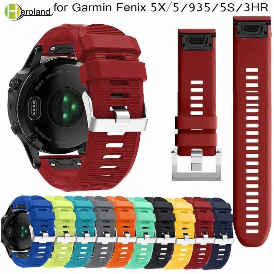 26 22 20 мм быстросъемный силиконовый ремешок EasyFit для часов Garmin Fenix 6 5X 5 5s Plus 3 3HR S60 D2 Mk1 Ремешок для умных часов Аксессуары для часов