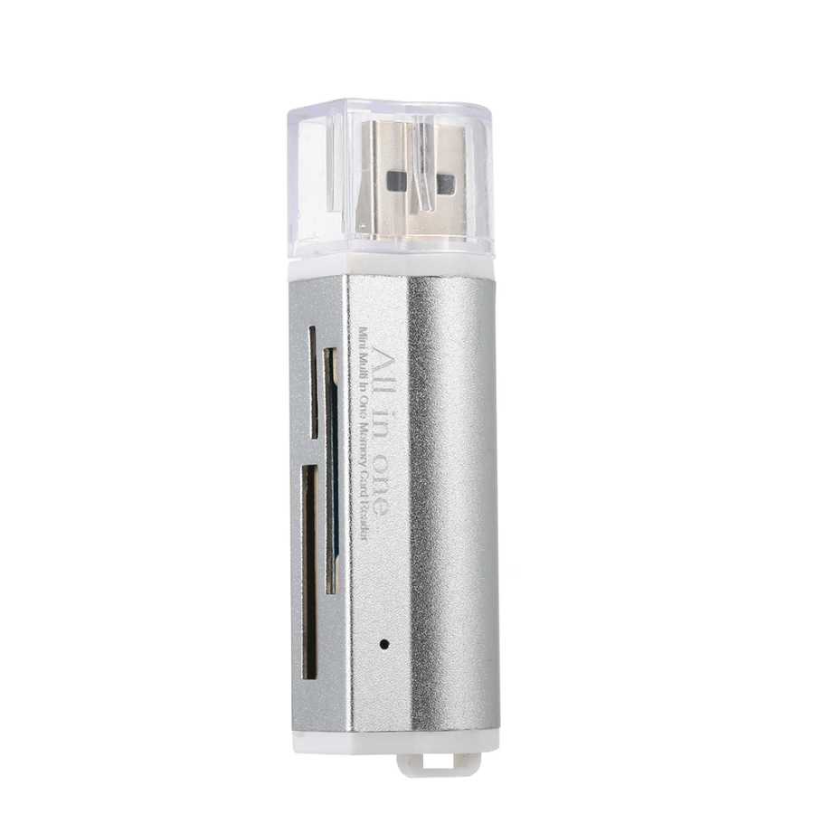 Фотография №4 товара Портативный универсальный кардридер USB2.0 Mini для карт SD/SD/TF/MS Duo/Micro MS(M2)/Ms