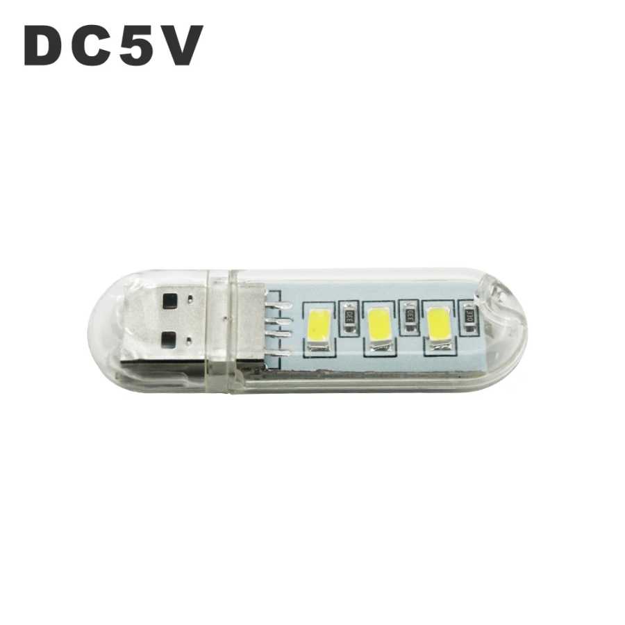 Фотография №5 товара Светодиодный USB-ночник Портативный U-диск лампа 3 светодиода 1,5 Вт лампы