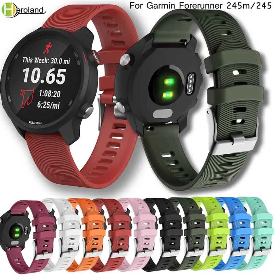 Ремешок для часов Garmin Forerunner 245/245M/Vivoactive 3, мягкие силиконовые ремешки для умных часов Forerunner 645, музыкальные браслеты Аксессуары для часов