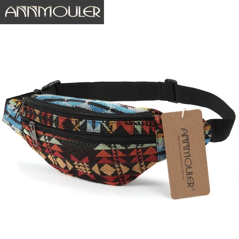 Поясная Сумка Annmouler Женская, 8 цветов, тканевая, с 2 карманами Женские сумки
