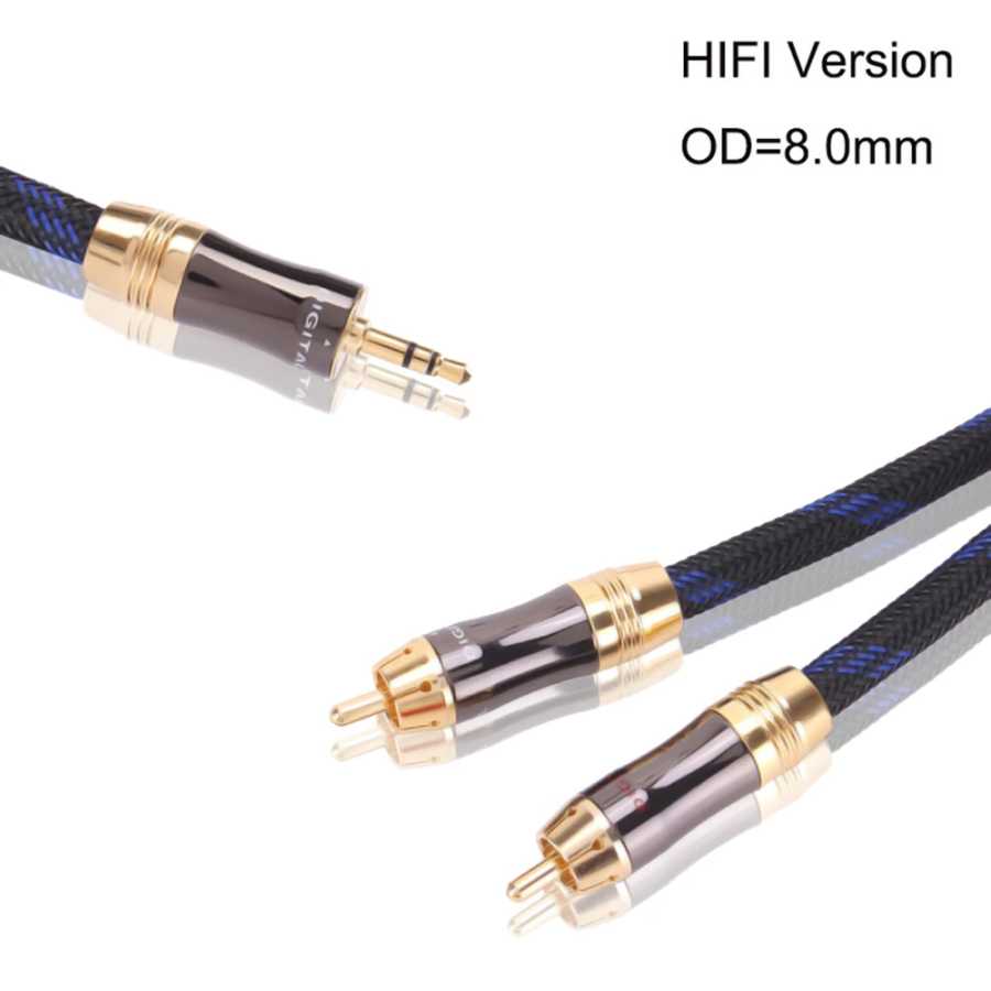 Аудиокабель HIFI от 3,5 мм до 2 RCA (OD 8,0 мм), стереокабель 3,5 мм &laquo;папа&raquo; на 2 Rca &laquo;папа&raquo; для iPhone MP3, DVD-усилителя Аксессуары и запчасти