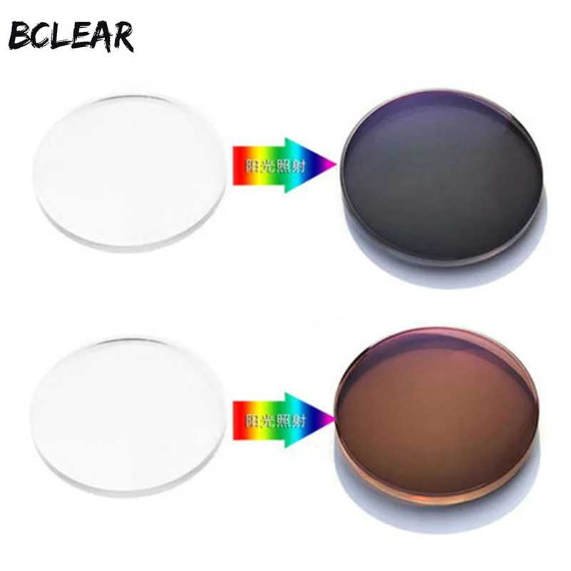 Фотохромные асферические линзы BCLEAR 1.67 с индексом преломления 1.67 для солнцезащитных очков, с диоптриями, фотохромные серо-коричневые, для коррекции одного типа зрения Очки и аксессуары