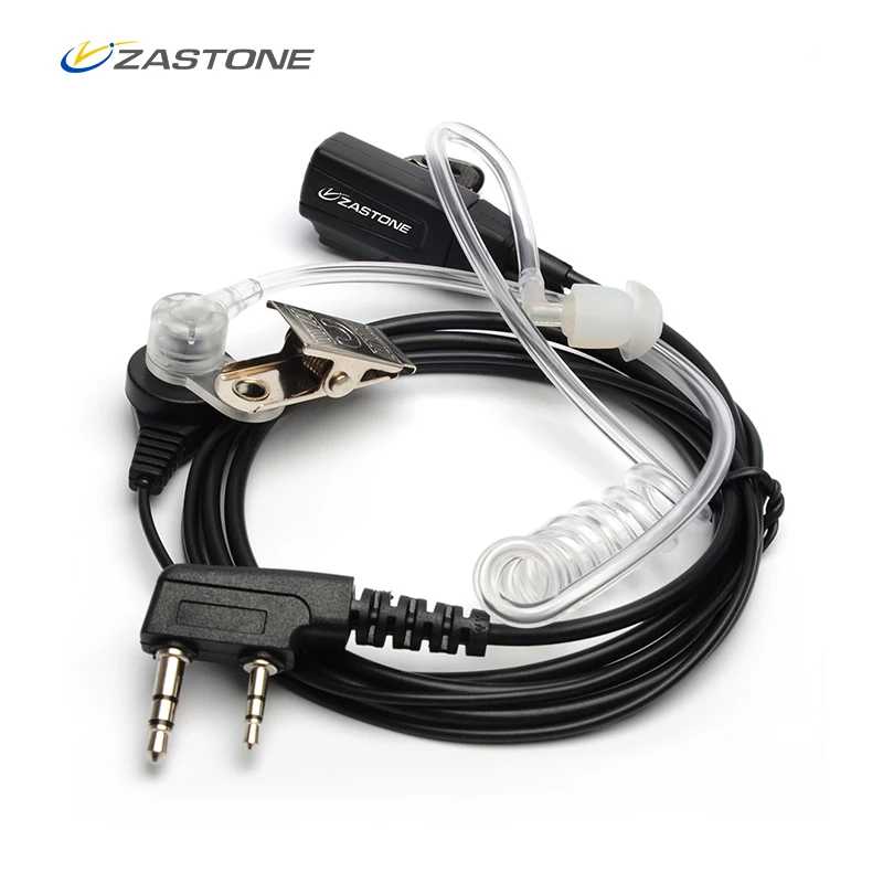 Zastone портативной рации динамик 2 Pin K Plug PTT воздух Акустическая трубка наушники Портативный радио гарнитура для наушников для Baofeng Walkie Talkie Аксессуары & Запчасти