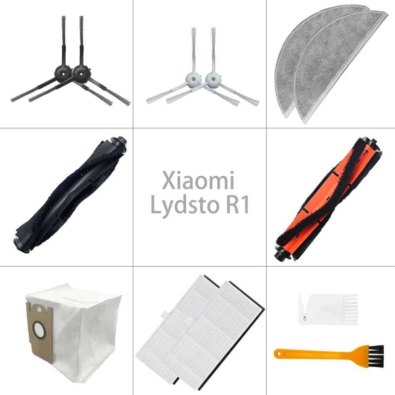 Аксессуары для робота-пылесоса Xiaomi Lydsto R1, основная щетка для швабры, мешки для пыли, боковая щетка, сменные детали для фильтра НЕРА Запчасти для бытовой техники