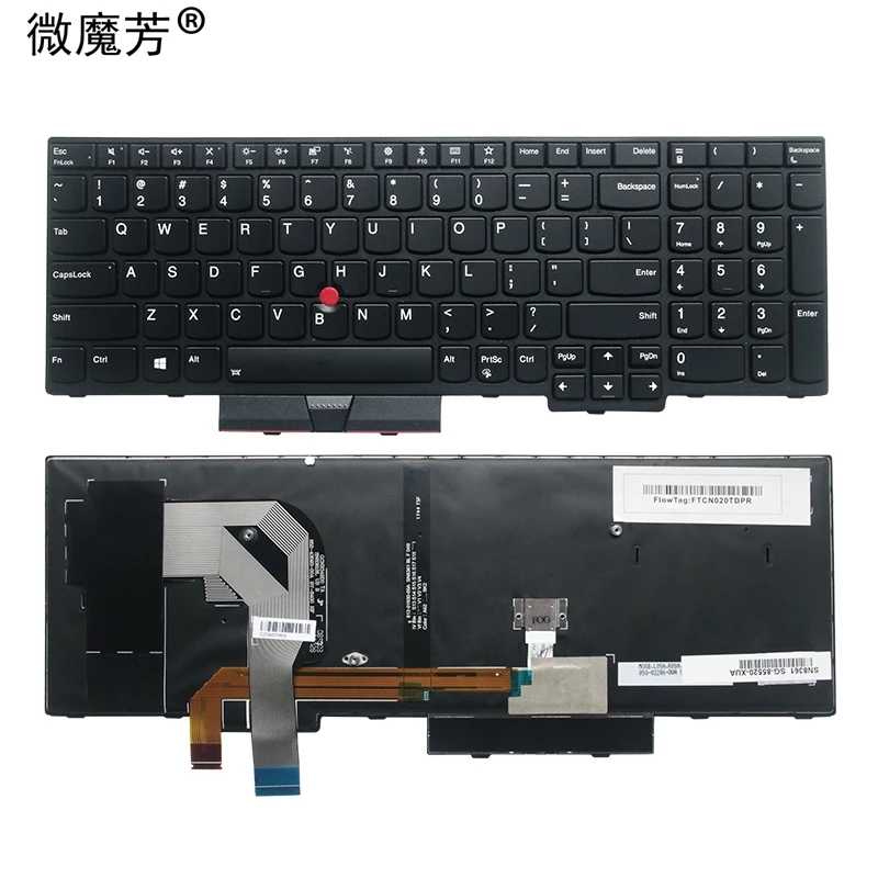 Новая английская клавиатура США для Lenovo Thinkpad T570 T580 P51S P52S Teclado 01ER582 01ER541 SN20M07934 Аксессуары для ноутбуков