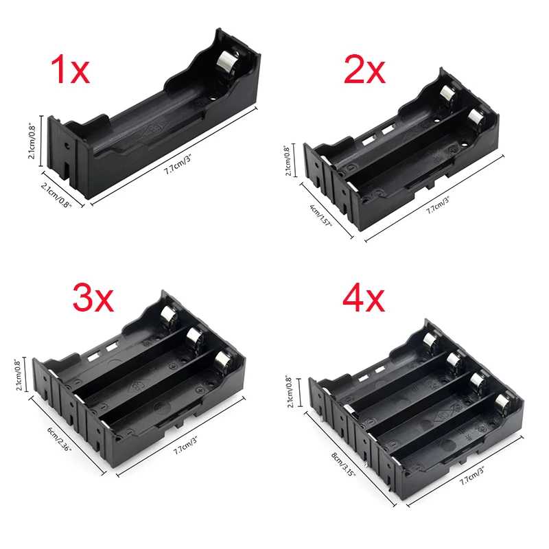 Новый DIY ABS 18650 Чехлы для аккумуляторов 1X 2X 3X 4X 18650 Чехол для хранения аккумуляторов 1 2 3 4 слота Контейнер для аккумуляторов Жесткий штифт Аксессуары и запчасти