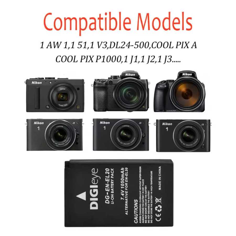 Фотография №1 товара EN-EL20 EN-EL20A Аккумулятор + двойное зарядное устройство USB типа C