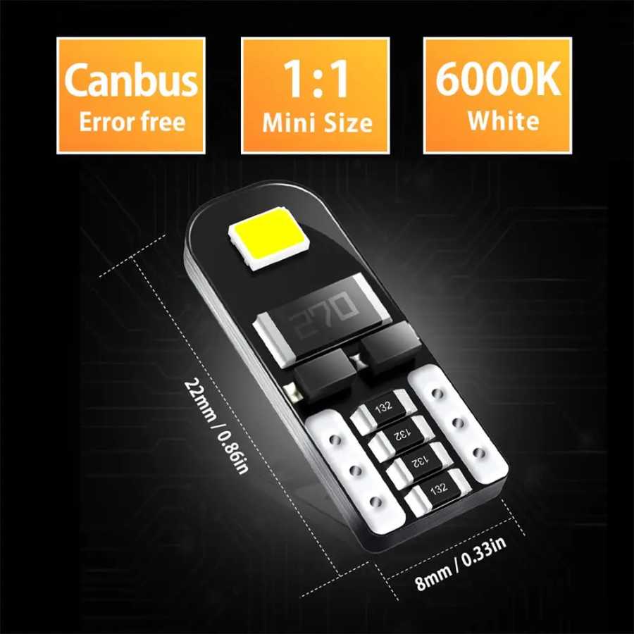 Фотография №5 товара AUXITO 10 шт. W5W T10 светодиодная лампа Canbus без ошибок
