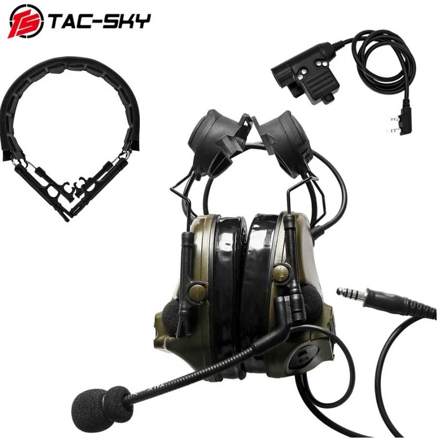 TAC-SKY COMTA III Кронштейн для шлема Силиконовые наушники Гарнитура с PTT U94 PTT и тактической гарнитурой Сменная повязка на голову Повязка на голову Аварийные средства безопасности