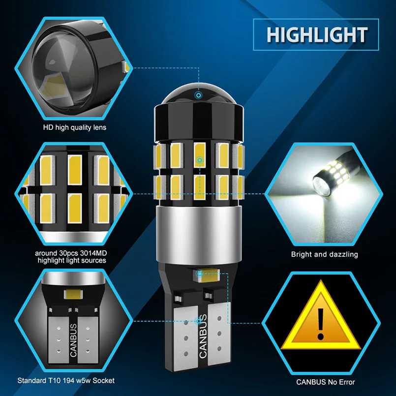 Фотография №2 товара Katur 2 шт. T10 194 2825 168 W5W Led помощи