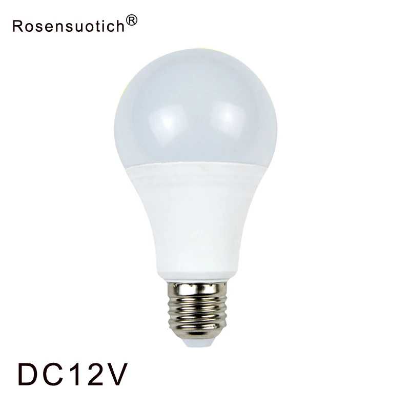 E27 Светодиодные лампы постоянного тока 12 В smd 2835chip lampada luz E27 лампа 3 Вт 6 Вт 9 Вт 12 Вт 15 Вт 18 Вт точечная лампа Светодиодные лампы для наружного освещения Лампочки и световые трубки