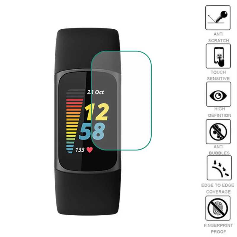 5 шт., мягкая прозрачная защитная пленка из ТПУ для Fitbit Charge 6/5/4/3, смарт-браслет, Защитная пленка для экрана, аксессуары для смартфонов Умная электроника