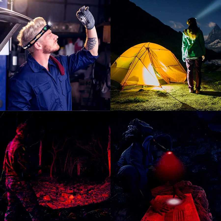 Фотография №2 товара Налобный фонарь H25LR LED с функцией перезарядки, мощный, с ярким