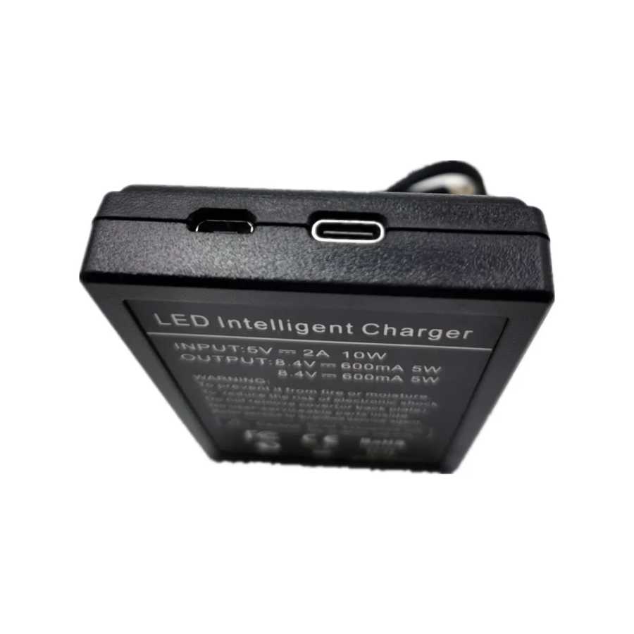 Фотография №3 товара Двойное зарядное устройство LP-E6 Type-C LCD с USB на Micro