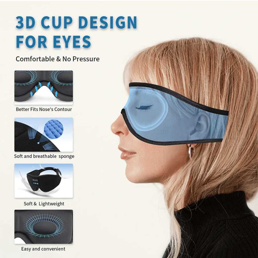 Фотография №2 товара Маска для сна Наушники Bluetooth 3D маска для глаз воспроизведение