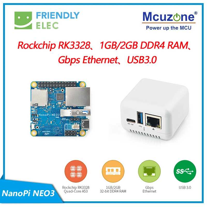 FriendlyElec NanoPi NEO3 1 ГБ/2 ГБ DDR4 RK3328 Cortex A53 четырехъядерный 64-bi поддержка Ubuntu core, преемник NEO2 OPENWRT usb-хаб Компьютерные комплектующие