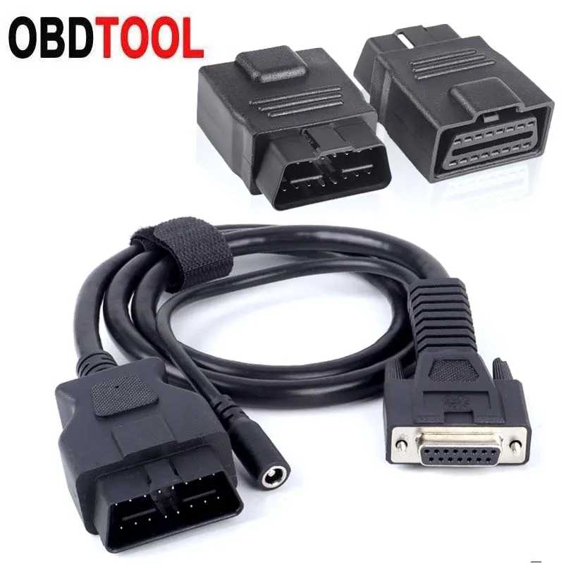 16-контактный штекер OBD2 в разъем DB 15-контактный гнездовой кабель для диагностического сканера Efka основная линия DB15 контактный разъем для порта постоянного тока для FCAR F7S/F8S/C8/A8 Инструмент для ремонта автомобилей