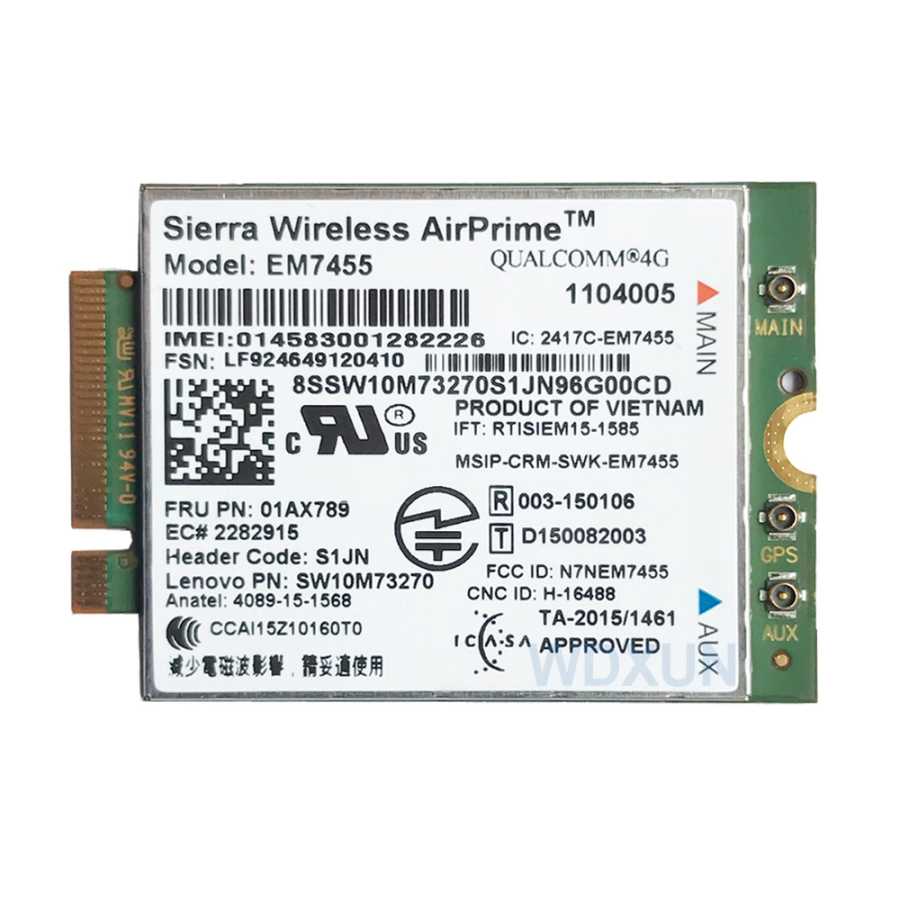 Фотография №4 товара WDXUN EM7455 FRU 01AX756 LTE 3G 4G Tarjeta de Thinkpad