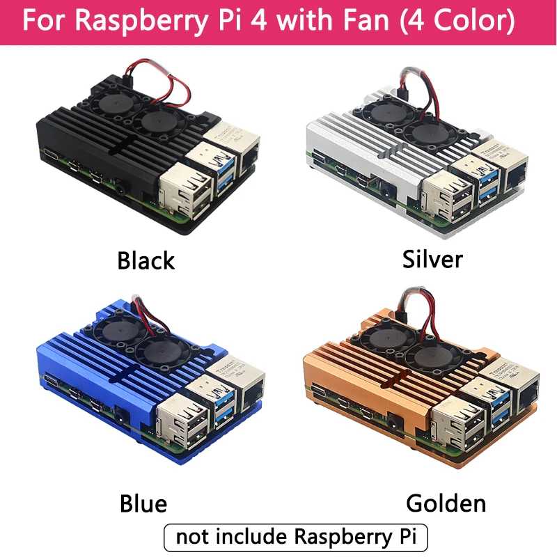 Фотография №1 товара Raspberry Pi 4 Model B 3B+ 3B Алюминиевый корпус Двойной