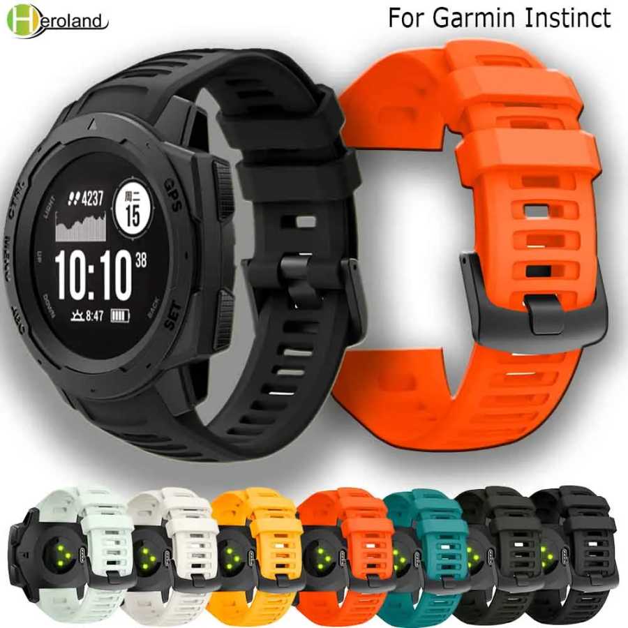 22 мм силиконовый ремешок для часов браслет ремешок для часов Garmin Instinct умные часы спортивный сменный браслет мужские часы женские Аксессуары для часов