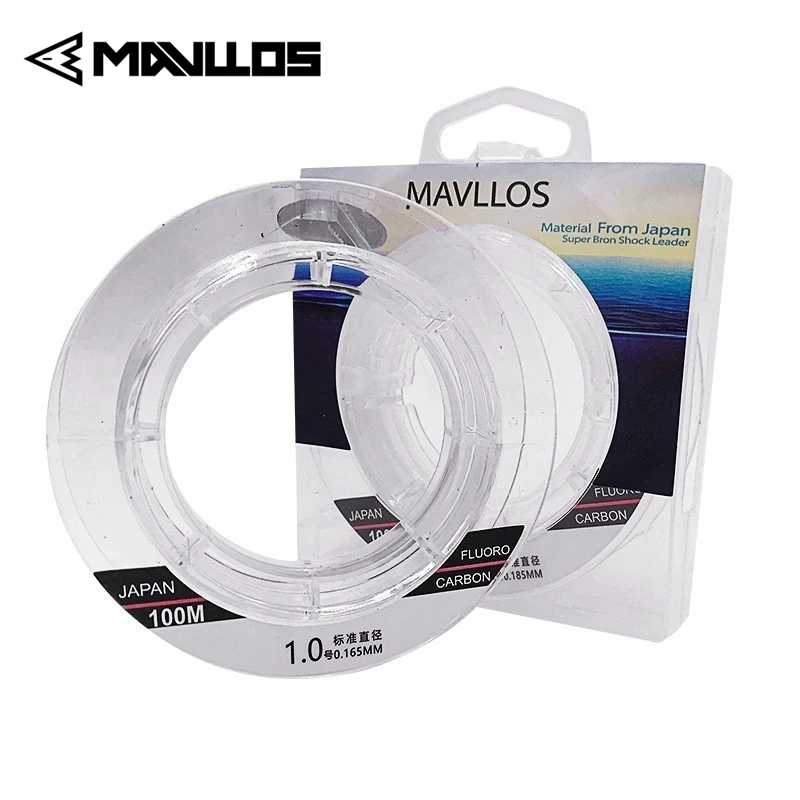 Mavllos полная раковина фторуглеродная леска 50 м 100 м 100% монофильная леска для ловли карпа лидер японская леска из углеродного волокна Для рыбалки