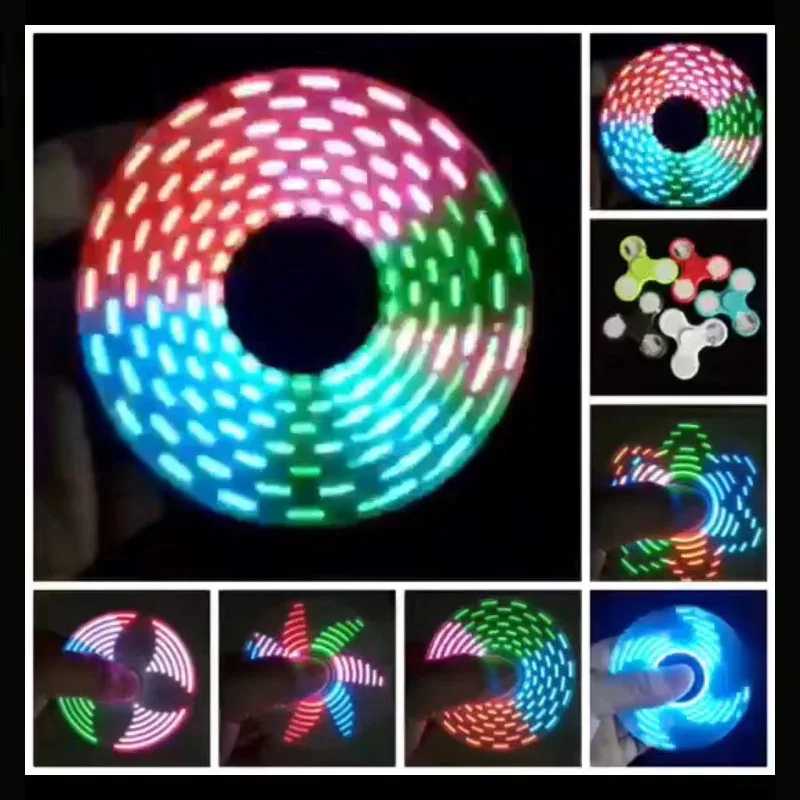 Светящийся LED спиннер из ABS-пластика, светящийся в темноте, EDC-игрушка для снятия стресса, кинетический гироскоп для детей Игрушки антистресс