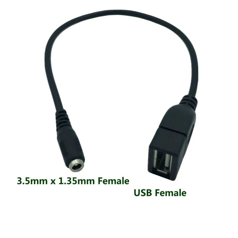 Кабель-адаптер USB 2.0 A (гнездо) на DC 3.5мм x 1.35мм (гнездо) 5В для зарядки планшетов и электронных устройств, 1 шт. Компьютерная периферия
