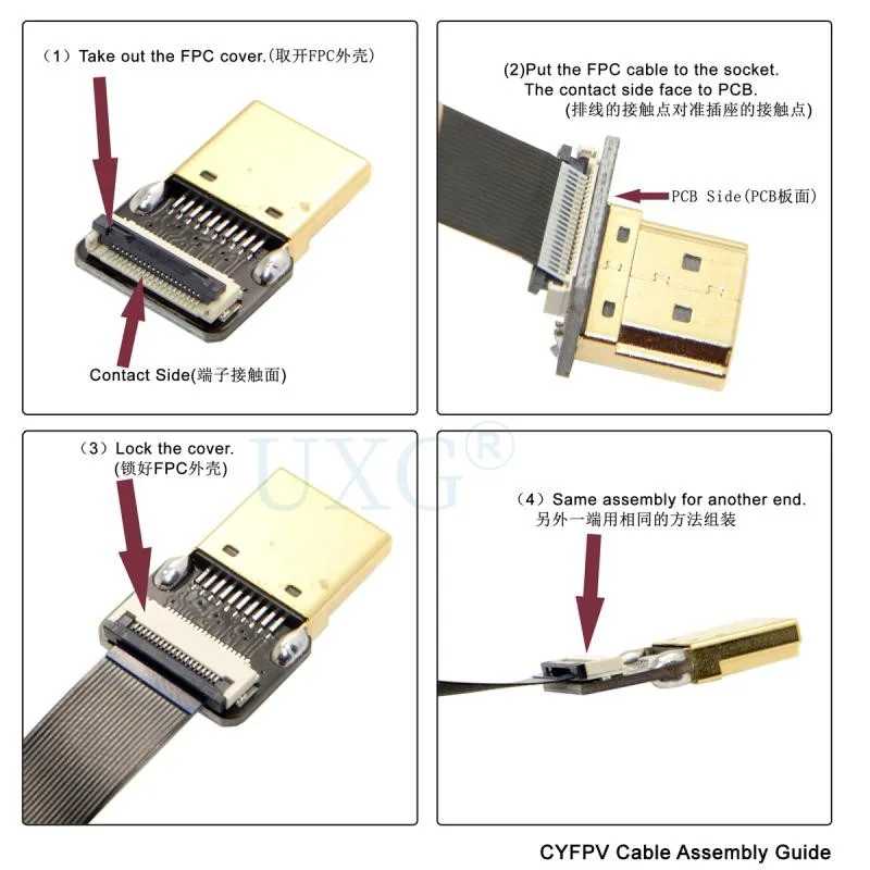 Фотография №3 товара FPV Micro HDMI-совместимый 90-градусный разъем FPC Гибкий плоский мини-ленточный кабель