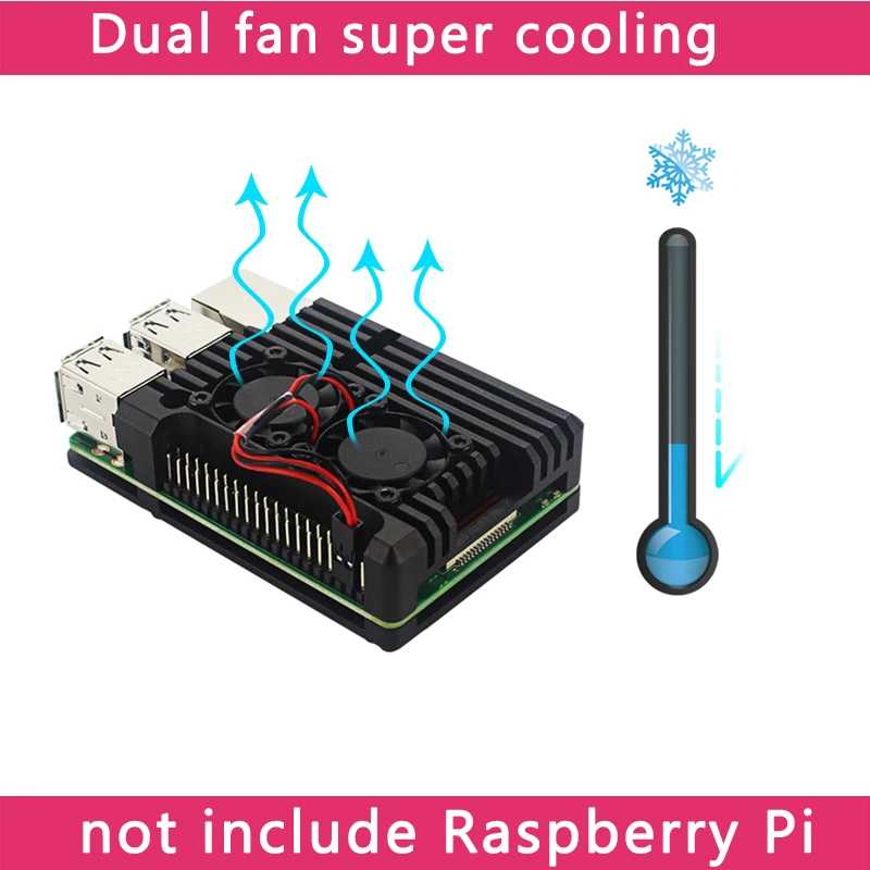 Фотография №3 товара Raspberry Pi 4 Model B 3B+ 3B Алюминиевый корпус Двойной