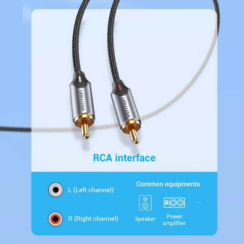 Фотография №4 товара Кабель Vention RCA от 3,5 мм до 2RCA Разветвитель RCA