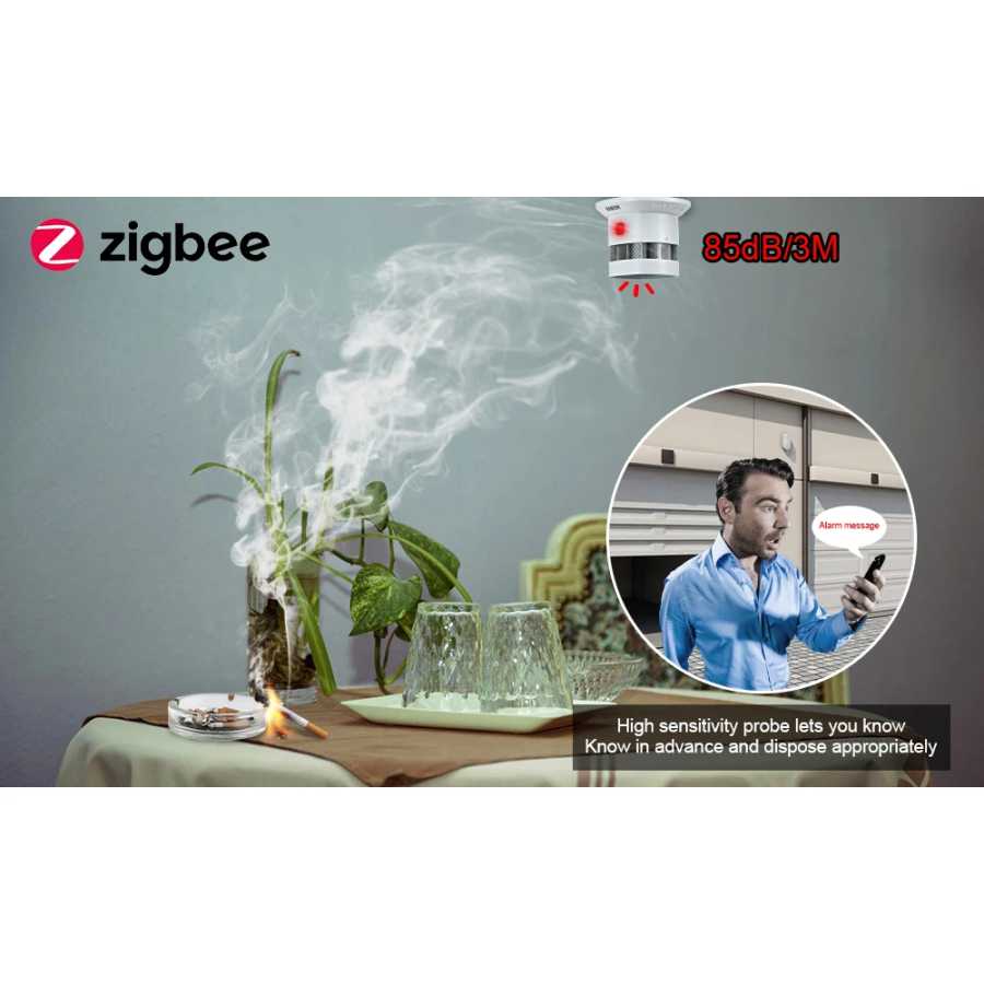 Фотография №1 товара HEIMAN Zigbee 3,0 Пожарная сигнализация Детектор дыма Система умного дома
