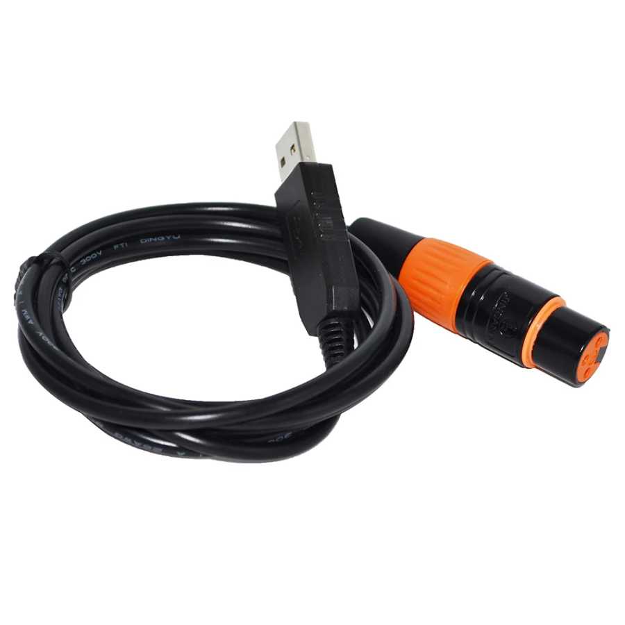 Фотография №1 товара ЦВЕТНОЙ кабель-преобразователь FTDI RS485 DMX512 на USB 3PIN 3P DMX