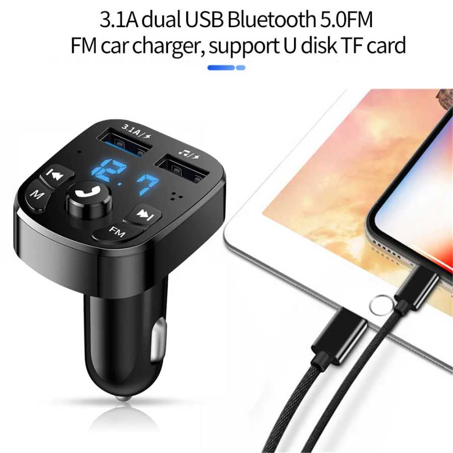 Фотография №4 товара Автомобильный FM-передатчик Bluetooth 5,0 Aux Handsfree Беспроводной автомобильный комплект с
