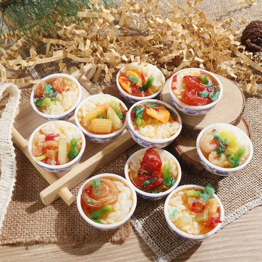 1 шт. случайный миниатюрный кукольный домик китайский рис Кондитерская кастрюля лапша десерт кухонная игрушка искусственная еда игрушка кукольный домик украшение Ролевые и игровые наборы