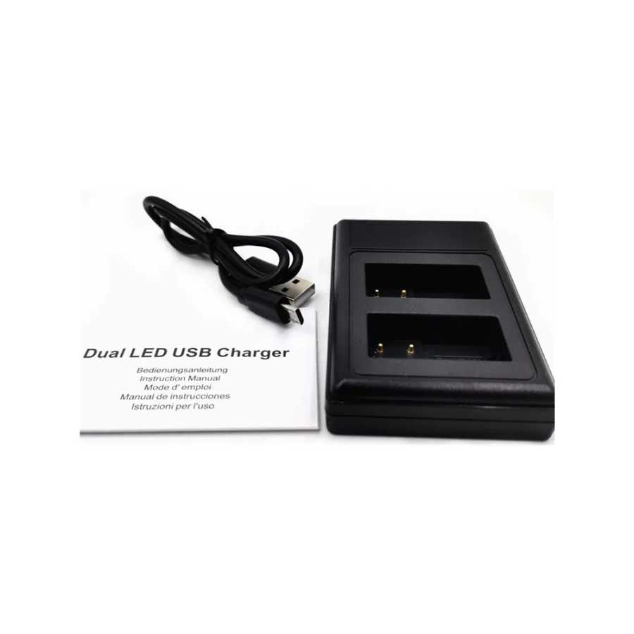 Фотография №4 товара Двойное зарядное устройство LP-E6 Type-C LCD с USB на Micro