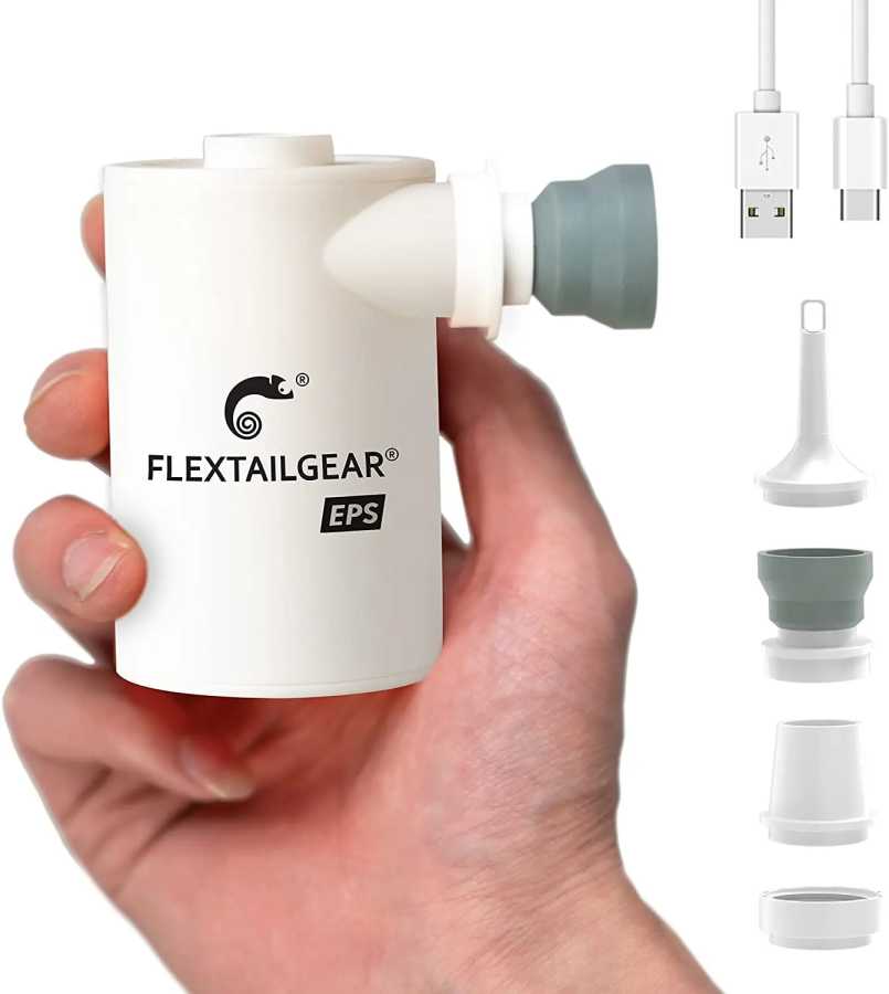 FLEXTAIL MAX PUMP EPS - Портативный воздушный насос, компрессор, надувной насос, быстрое накачивание, сдувание для пеших прогулок/кемпинга/надувного матраса/поплава Кемпинг и походы