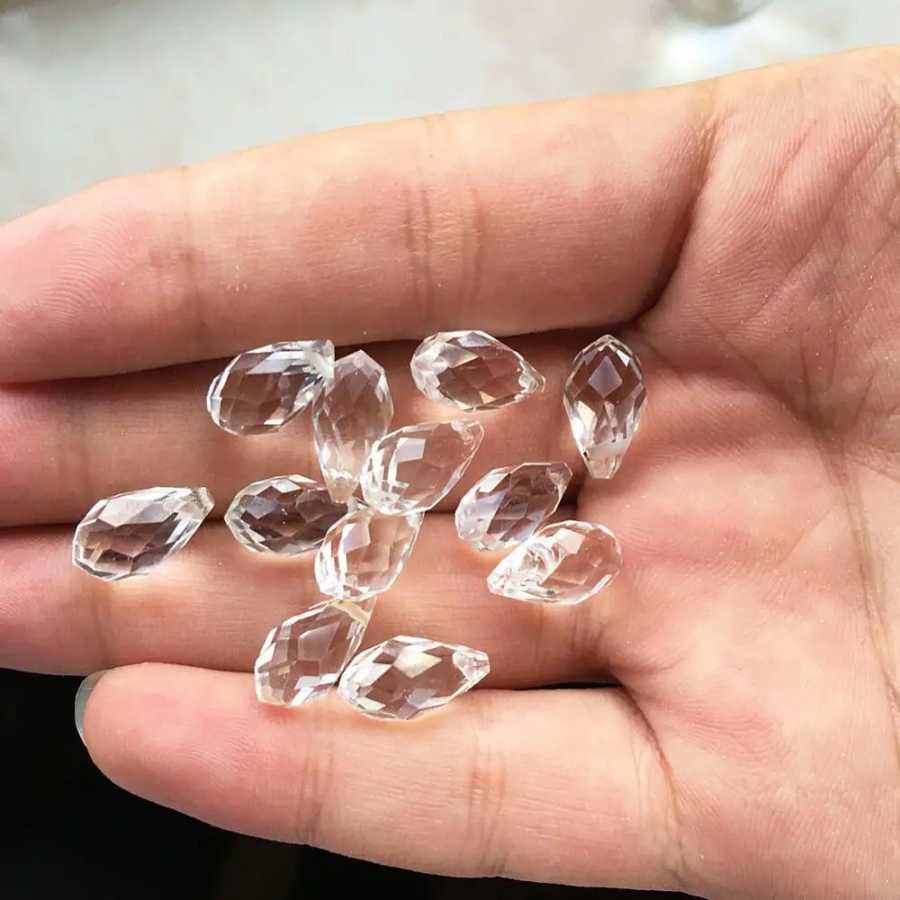 Камедь 100 шт./нить 12x6 мм в форме капли воды Хрустальная подвеска Призма граненые бусины подвесные крафтовые ювелирные изделия часть Свадебная вечеринка DIY Аксессуары для освещения