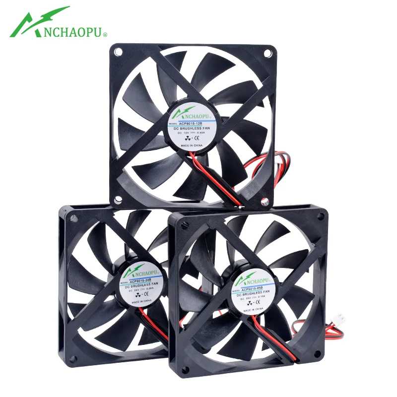 Вентилятор ACP9015 9.2см 92мм 92x92x15мм DC5V 12V 24V с двойным шарикоподшипником, ультратонкий, для охлаждения корпусов и инверторов Компьютерные комплектующие