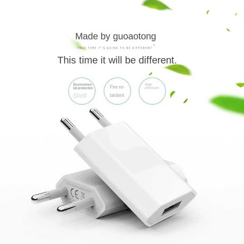 Фотография №4 товара Универсальное дорожное Сетевое зарядное устройство USB 5 Вт с европейской